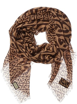 Gucci Monogram Fringe Wool Scarf - ShopStyle Accessories
