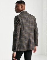 Thumbnail for your product : Bolongaro Trevor skinny suit jacket in navy check