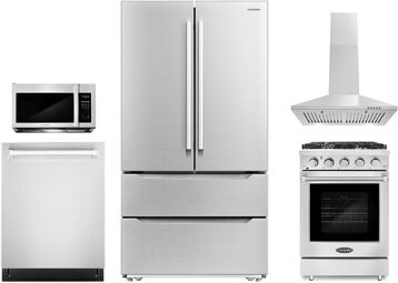 Cosmo 5 Piece Kitchen Package with French Door Refrigerator & 23.4\