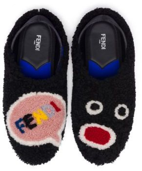 Fendi Emoji Fur Slip-On Shoes