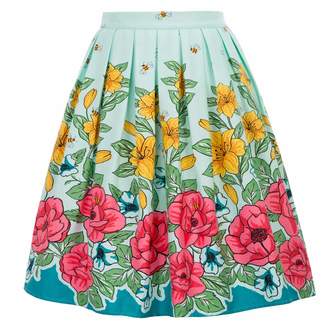 GRACE KARIN Women's Plus Size Flare Pleated Midi Skirt for School 94-7,L
