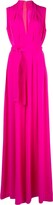 Silk Hot Pink Belted Jumpsuit 