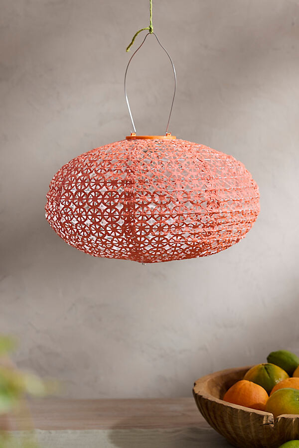 Coral Oval Solar Lantern