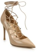 Thumbnail for your product : Valentino Leather Lace-Up Pumps