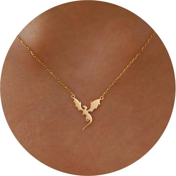 Summit Adventure 14KGoldPlatedBeachNecklaceforWomen,Ocean&AnimalCharms(Dragon/Shell/Seahorse),AdjustableSummerJewelryGift