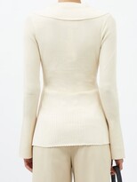 Thumbnail for your product : Palmer Harding Fracture V-neck Ribbed Sweater - Ivory