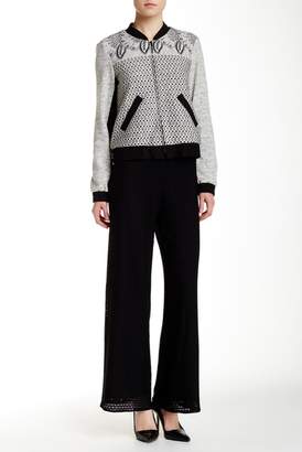 Nanette Lepore Womens Galala Perforated Knit Wide Leg Pant