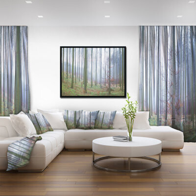 East Urban Home ''Autumn Tree Trunks Panorama' Framed Photographic Print on Wrapped Canvas