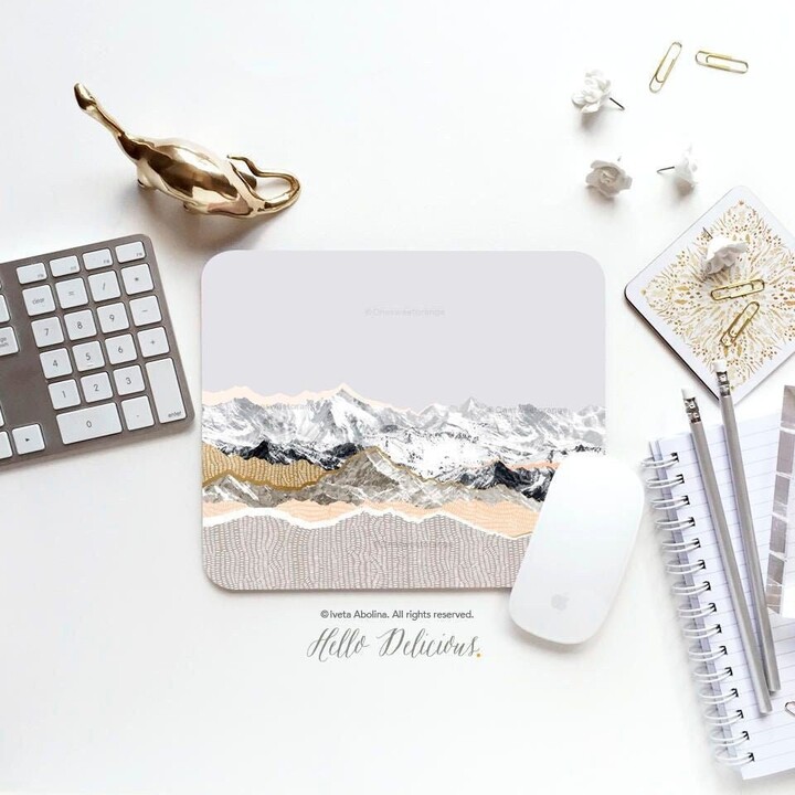 Mouse Pad Rocky Mountains Office Personalized Desk Accessories Round Mousepad 82