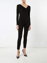Thumbnail for your product : L'Agence asymmetric V-neck top - women - Spandex/Elastane/Rayon - M