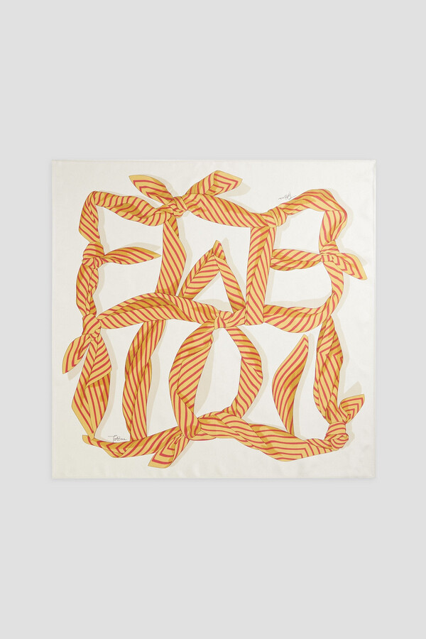Printed silk-twill scarf
