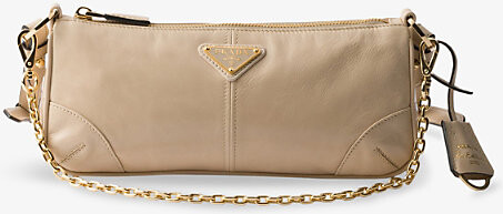 Prada Womens Neutral Re Edition 2002 Medium Leather Shoulder Bag 1 Size