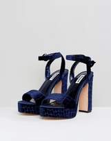 Thumbnail for your product : Dune London London Morisey Velvet Platform Heeled Sandals
