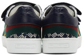 Thumbnail for your product : Etro Navy Stripe Logo Sneakers