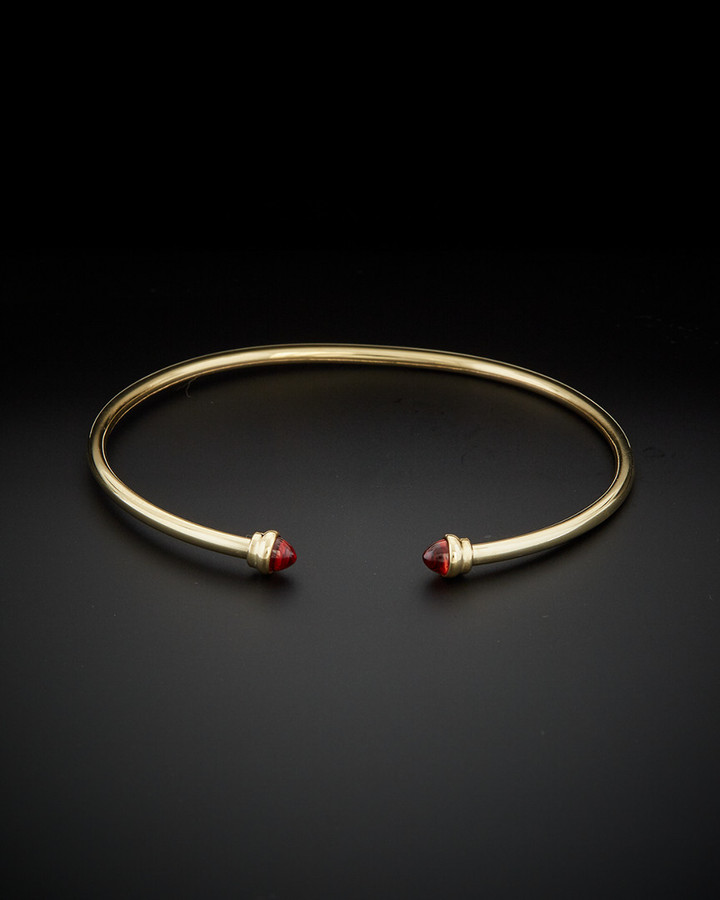 Italian Gold 14K Garnet Cuff