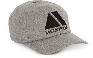 MAISON KITSUNÉ Light Grey Wool Blend 6P Triangle Baseball Cap