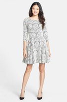 Thumbnail for your product : Eliza J Lace Jacquard Fit & Flare Dress