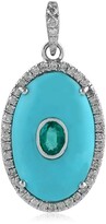 Thumbnail for your product : Artisan Handmade Pendant Emerald Diamond 18k White Gold Jewelry