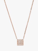 Thumbnail for your product : Skagen Crystal Square Pendant Necklace, Rose Gold SKJ1401791