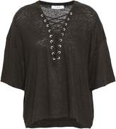 Thumbnail for your product : IRO Lace-up Slub Linen-jersey T-shirt