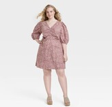 Thumbnail for your product : Universal Thread Women' Elbow Puff Sleeve Ruched Mini Dre - Univeral Thread™ Pink 18