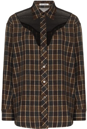 Our Legacy Lend sheer-panel checked shirt