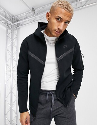 Nike Tech Fleece full-zip hoodie in black - ShopStyle