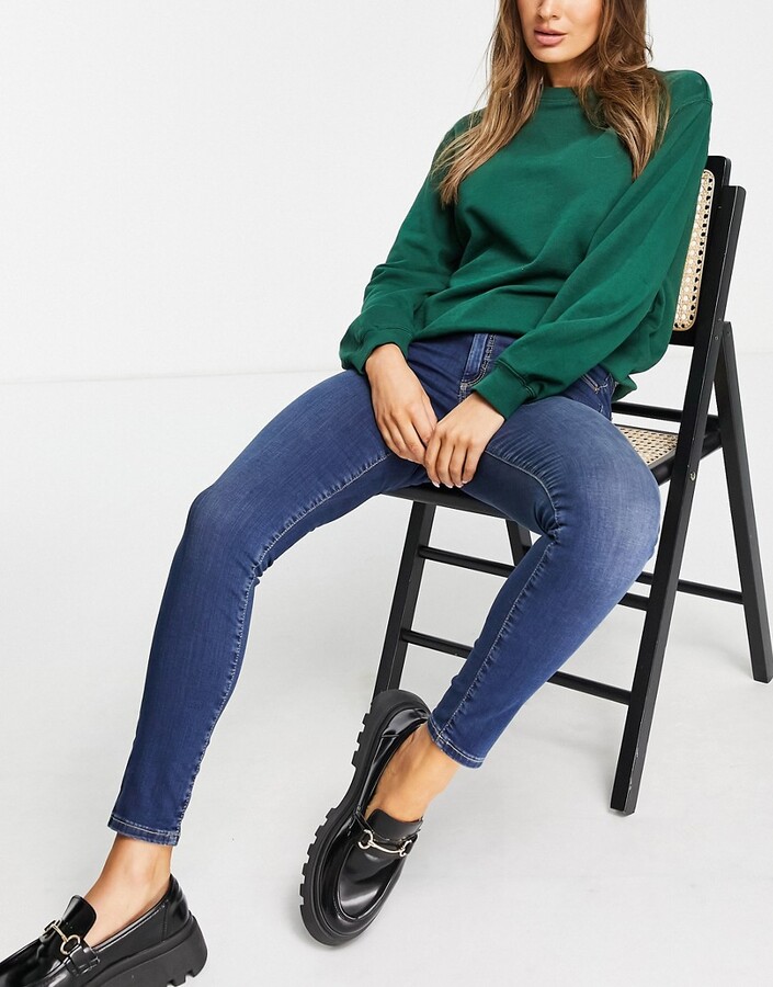 Topshop Leigh jeans in indigo - ShopStyle