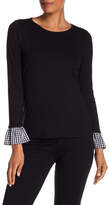 Thumbnail for your product : Vince Camuto Gingham Poplin Bell Sleeve Tee