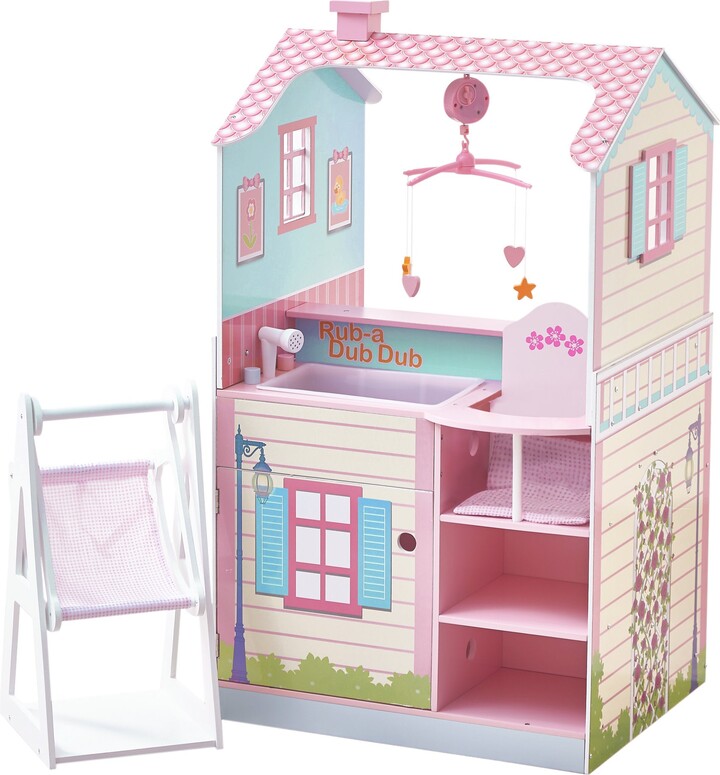 Teamson Kids Doll Wooden Nursery Changing Station Dollhouse TD-11460A