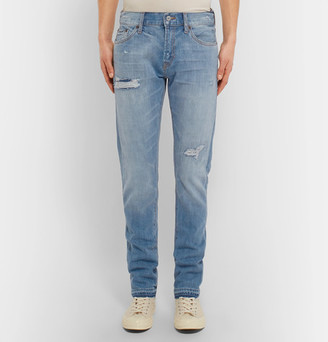 Jean Shop Jim Skinny-Fit Distressed Selvedge Denim Jeans