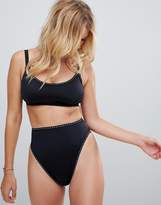 Thumbnail for your product : ASOS DESIGN recycled fuller bust mix and match weave stitch crop bikini top dd-g