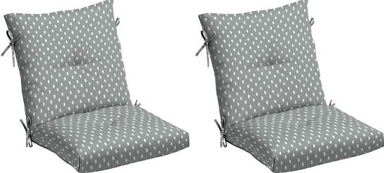 ARDENearthFIBERPlushModernTuftedPolyfillDiningChairCushionSetof221x40WaterrepellentFadeResistantStoneGreyDot