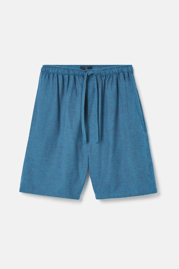 British Boxers 'Stornoway' Herringbone Brushed Cotton Sleep Shorts