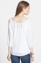 Thumbnail for your product : Eyeshadow Crochet Neckline Blouse (Juniors)