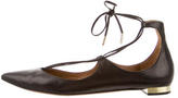 Thumbnail for your product : Aquazzura Leather Christy Flats