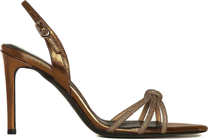 Silver & Gold Designer Sandals-NEW-NIB Stunning Crystals Fibi&Clo NY-Sun  Cascade