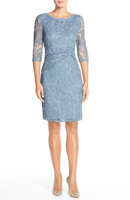 Adrianna Papell Women's Ruched Lace Sheath Dress