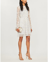 Thumbnail for your product : NEEDLE AND THREAD Esme floral-embroidered chiffon dress
