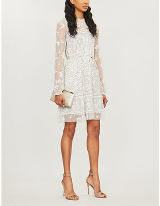 NEEDLE AND THREAD Esme floral-embroidered chiffon dress
