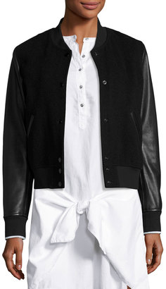 Rag & Bone JEAN Camden Wool-Blend & Leather Varsity Jacket