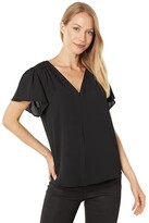 Thumbnail for your product : Vince Camuto Flutter Sleeve V-Neck Blouse