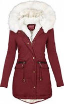 Thumbnail for your product : BUKINIE Womens Winter Coats Hooded Puffer Jackets Oversized Fleece Lined Warm Parka Mid Long Coat with Faux Fur Hood Thicken Overcoat Windbreaker