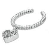 Thumbnail for your product : Zales Heart Dangle Toe Ring with Crystal Accents in Sterling Silver