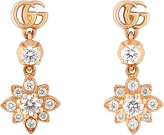 Gucci Flora 18K Rose Gold 0.29 ct. tw. Diamond Earrings