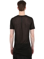 Thumbnail for your product : Rick Owens Cotton Jersey Round Neck Long T-Shirt