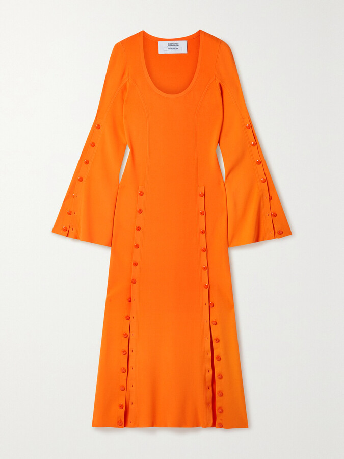 Christopher John Rogers Neon Stretch-jersey Maxi Dress - Orange