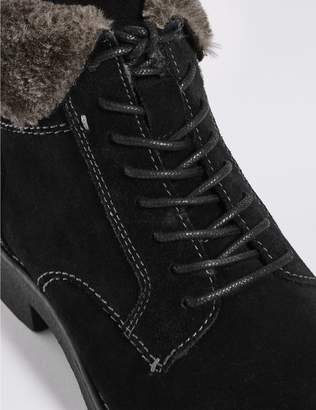 Marks and Spencer Wide Fit Suede Lace-up Ankle Boots