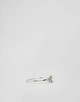 Thumbnail for your product : ASOS Curve DESIGN Curve Sterling Silver Faux Moonstone Ornate Engraved Ring