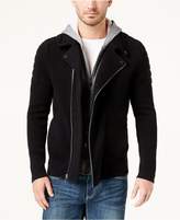 Thumbnail for your product : INC International Concepts Men's Layered Knit Moto Sweater Jacket, Created for Macy's